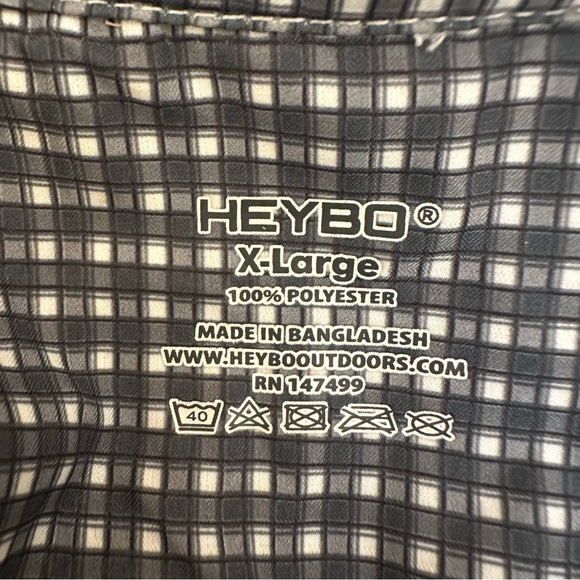 HEYBO Outdoors Beaufort Performance Fishing Shirt Charcoal Plaid Size XL NWT - Picture 10 of 12